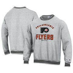 Philadelphia Flyers Champion Reverse Weave Yarn Dye Pullover Sweatshirt Heather Gray