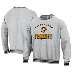 Pittsburgh Penguins Champion Reverse Weave Yarn Dye Pullover Sweatshirt Heather Gray