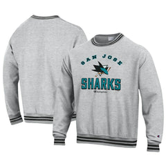 San Jose Sharks Champion Reverse Weave Yarn Dye Pullover Sweatshirt Heather Gray