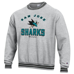 San Jose Sharks Champion Reverse Weave Yarn Dye Pullover Sweatshirt Heather Gray