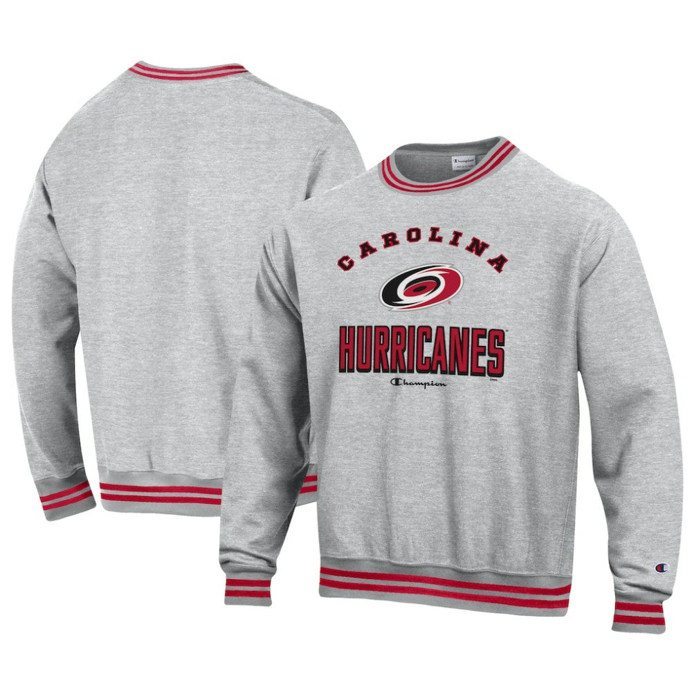 Carolina Hurricanes Champion Reverse Weave Yarn Dye Pullover Sweatshirt Heather Gray