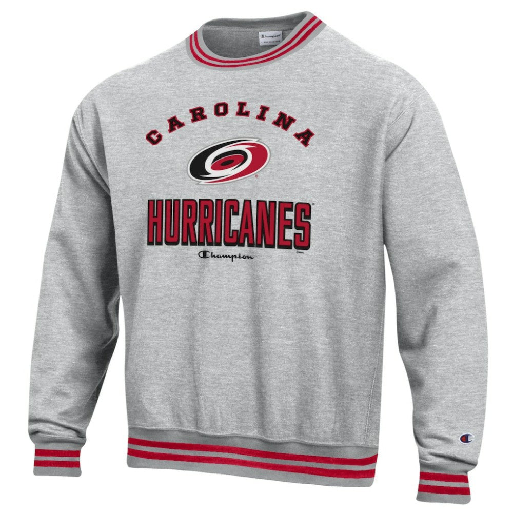 Carolina Hurricanes Champion Reverse Weave Yarn Dye Pullover Sweatshirt Heather Gray