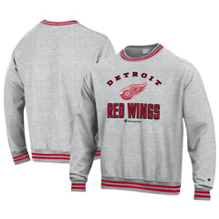 Detroit Red Wings Champion Reverse Weave Yarn Dye Pullover Sweatshirt Heather Gray