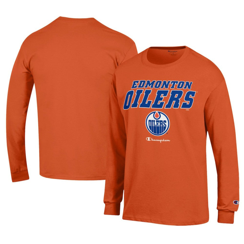 Edmonton Oilers Champion Long-Sleeve Jersey T-Shirt Orange