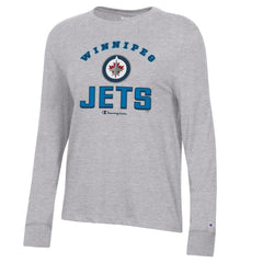 Winnipeg Jets Champion Women's Core Long Sleeve T-Shirt Heather Gray