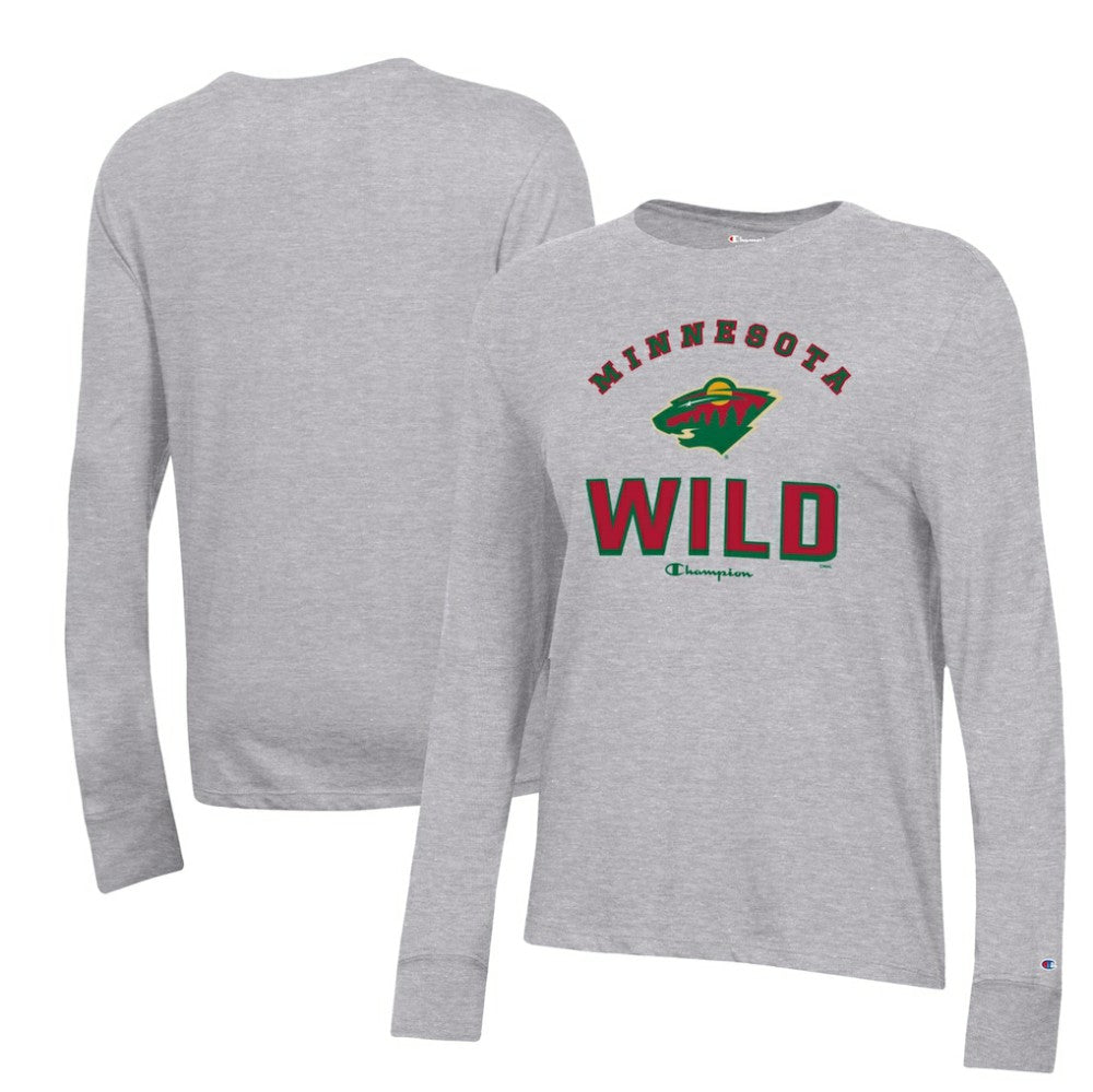 Minnesota Wild Champion Women's Core Long Sleeve T-Shirt Heather Gray