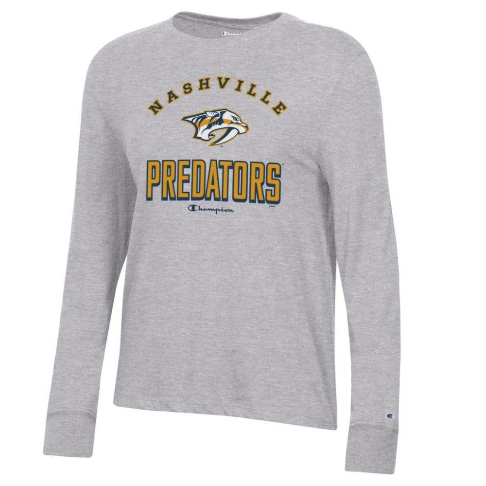 Nashville Predators Champion Women's Core Long Sleeve T-Shirt Heather Gray