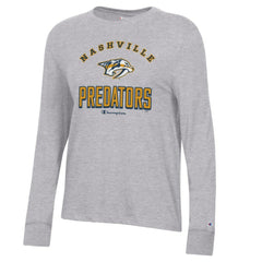 Nashville Predators Champion Women's Core Long Sleeve T-Shirt Heather Gray