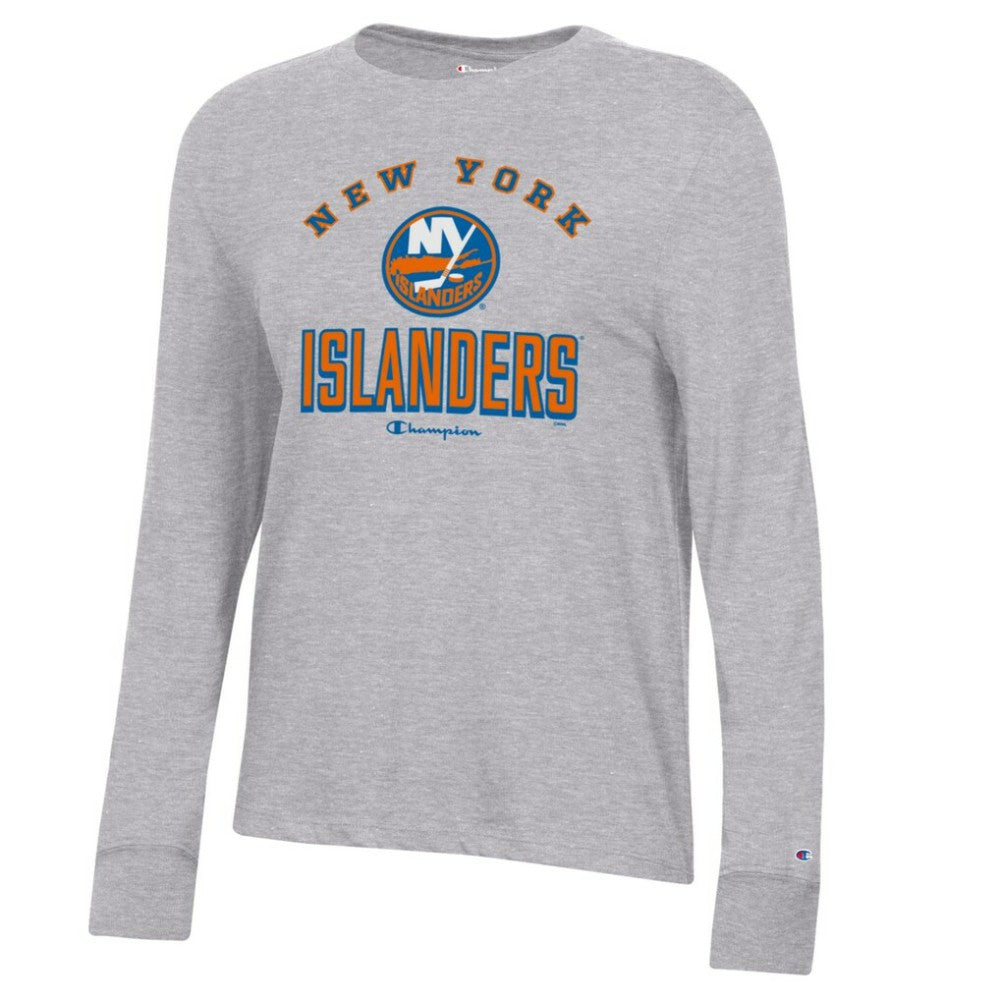 New York Islanders Champion Women's Core Long Sleeve T-Shirt Heather Gray