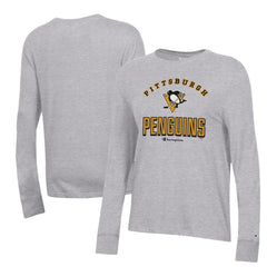 Pittsburgh Penguins Champion Women's Core Long Sleeve T-Shirt Heather Gray