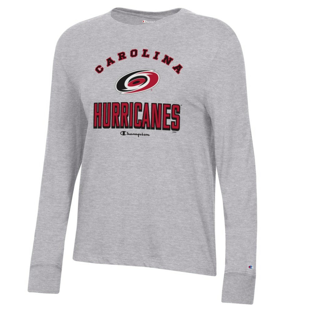 Carolina Hurricanes Champion Women's Core Long Sleeve T-Shirt Heather Gray