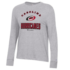 Carolina Hurricanes Champion Women's Core Long Sleeve T-Shirt Heather Gray