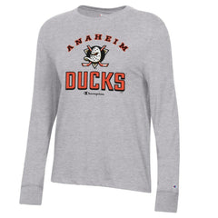 Anaheim Ducks Champion Women's Core Long Sleeve T-Shirt Heather Gray