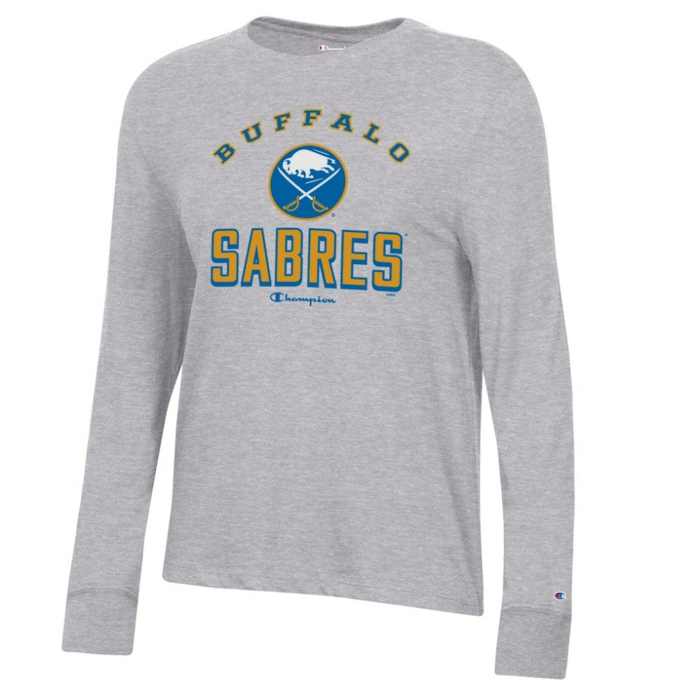 Buffalo Sabres Champion Women's Core Long Sleeve T-Shirt Heather Gray