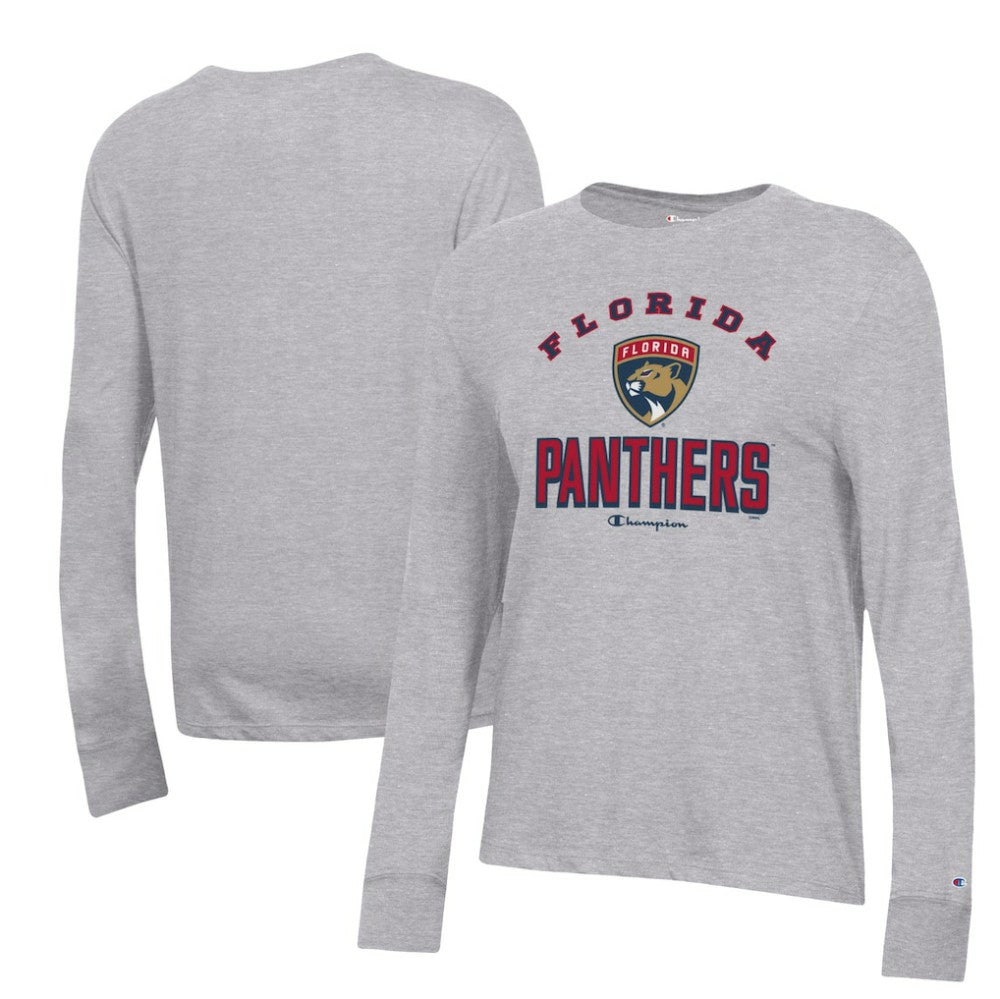 Florida Panthers Champion Women's Core Long Sleeve T-Shirt Heather Gray