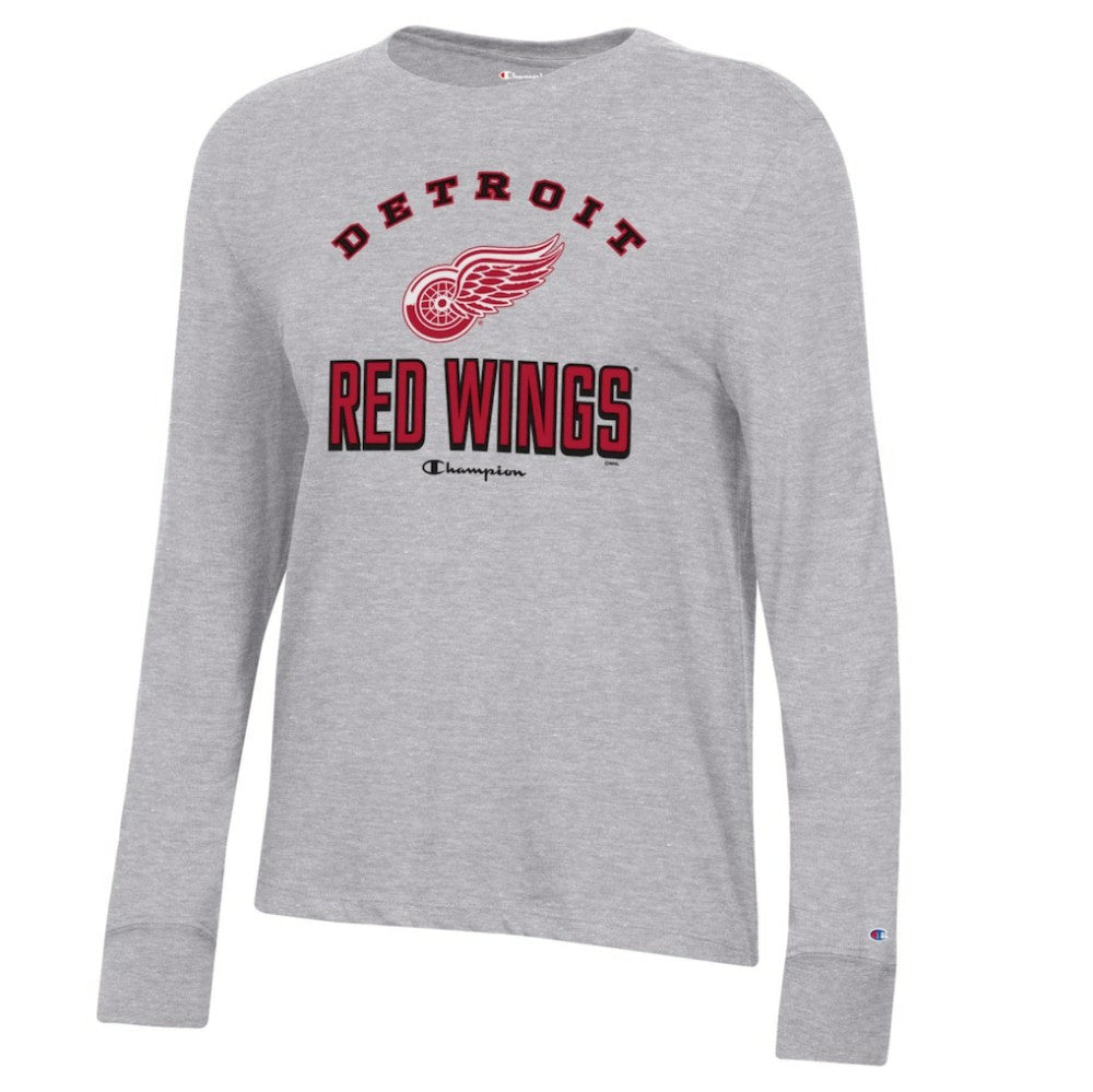 Detroit Red Wings Champion Women's Core Long Sleeve T-Shirt Heather Gray