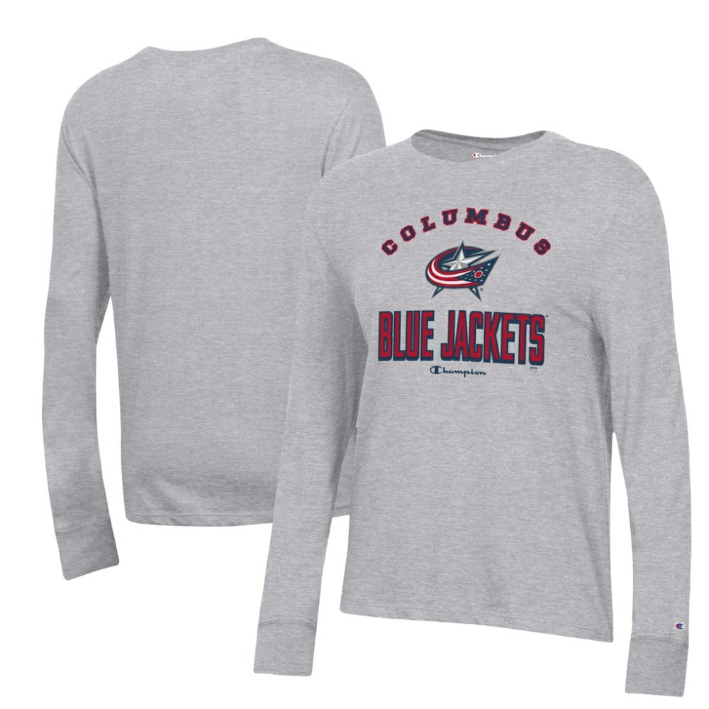Columbus Blue Jackets Champion Women's Core Long Sleeve T-Shirt Heather Gray
