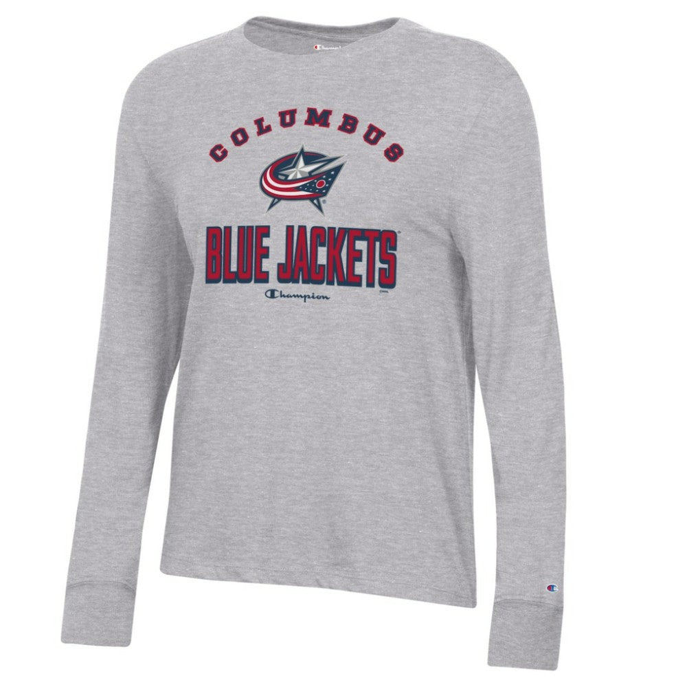 Columbus Blue Jackets Champion Women's Core Long Sleeve T-Shirt Heather Gray