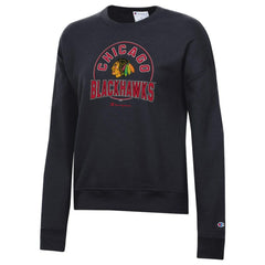 Chicago Blackhawks Champion Women's Powerblend Pullover Sweatshirt Black