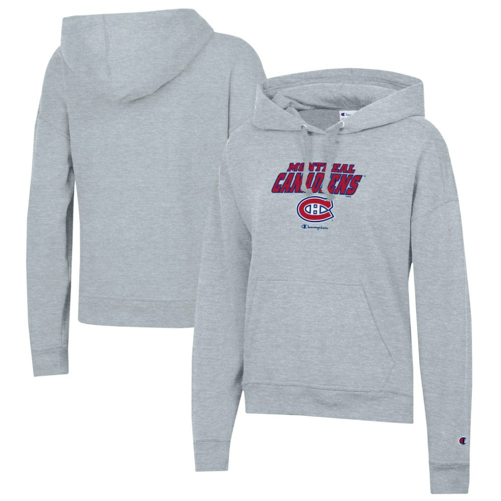 Montreal Canadiens Champion Women's Powerblend Fleece Pullover Hoodie Gray