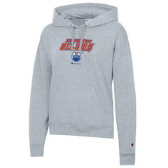 Edmonton Oilers Champion Women's Powerblend Fleece Pullover Hoodie Gray