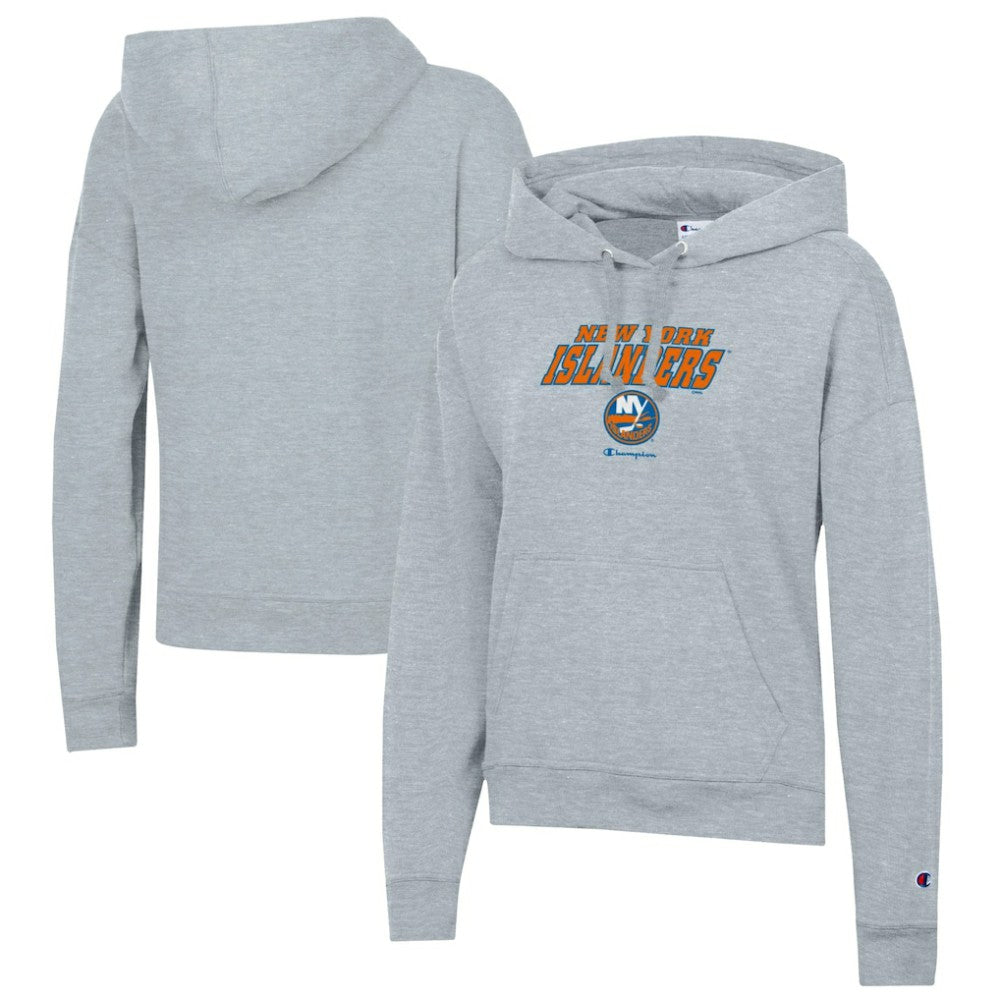 New York Islanders Champion Women's Powerblend Fleece Pullover Hoodie Gray