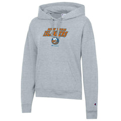 New York Islanders Champion Women's Powerblend Fleece Pullover Hoodie Gray
