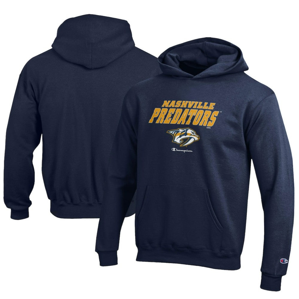 Nashville Predators Champion Youth Eco Powerblend Pullover Hoodie Navy