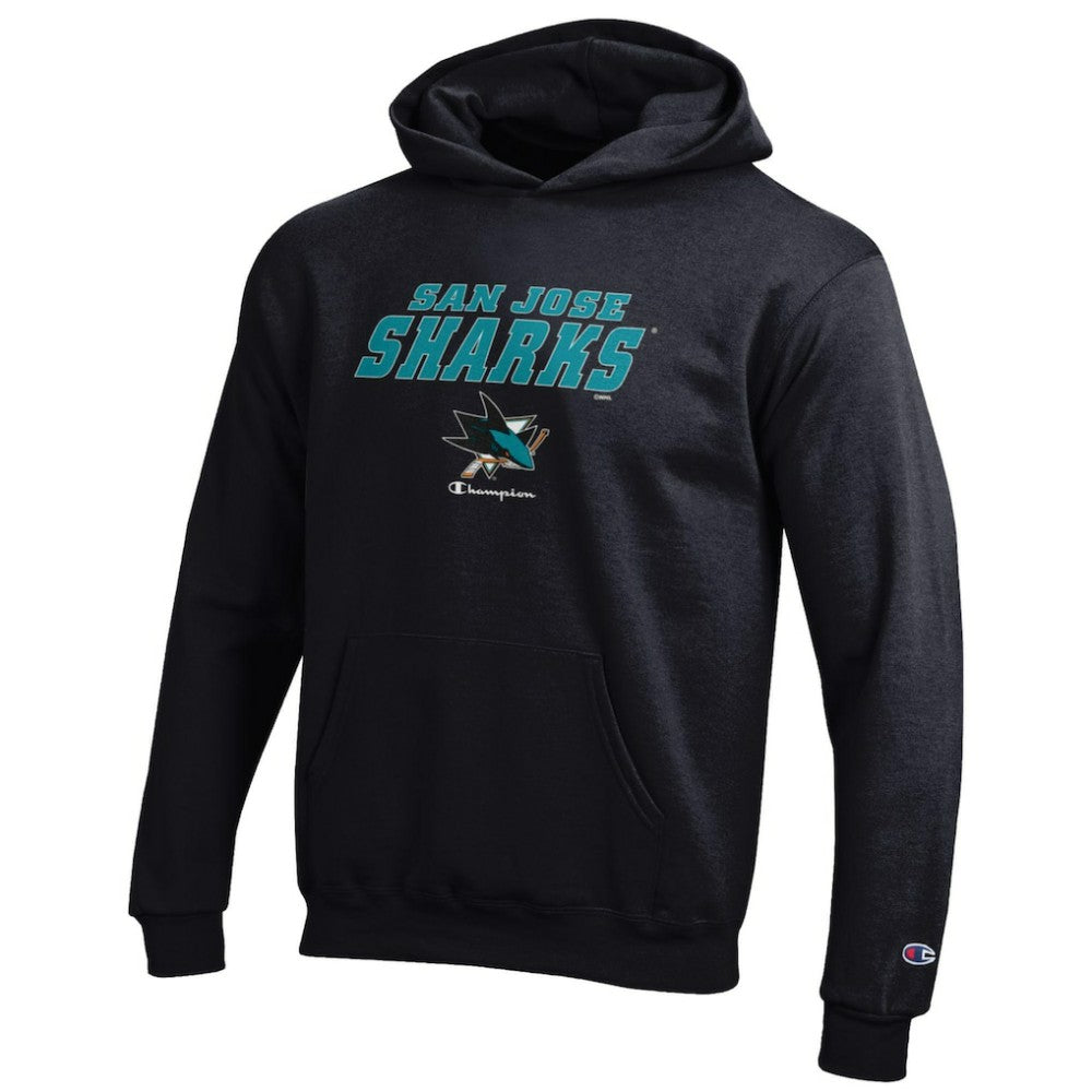 San Jose Sharks Champion Youth Eco Powerblend Pullover Hoodie Black