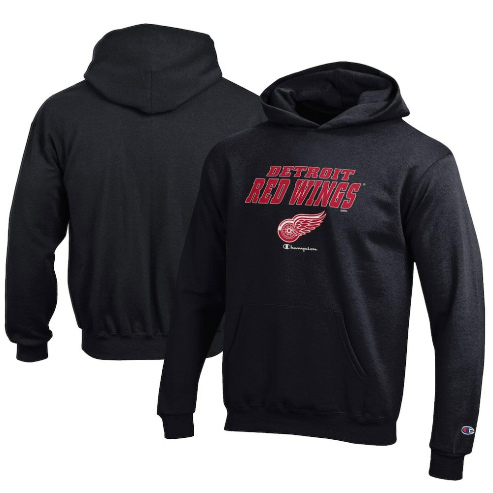 Detroit Red Wings Champion Youth Eco Powerblend Pullover Hoodie Black