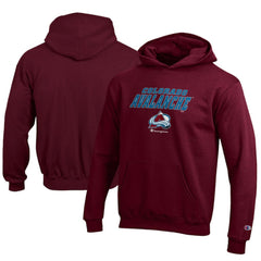 Colorado Avalanche Champion Youth Eco Powerblend Pullover Hoodie Burgundy