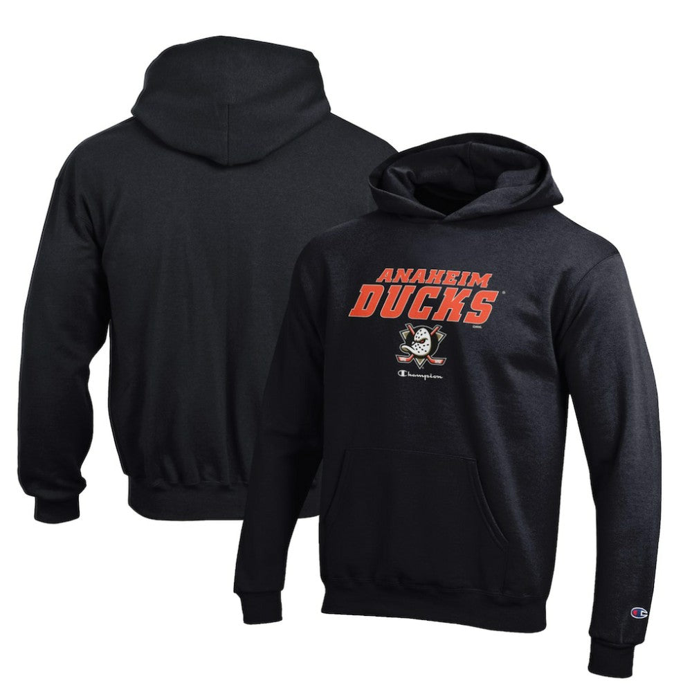 Anaheim Ducks Champion Youth Eco Powerblend Pullover Hoodie Black
