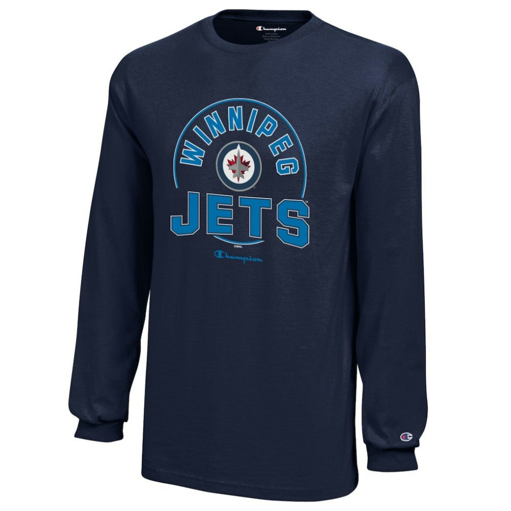 Winnipeg Jets Champion Youth Long-Sleeve Jersey T-Shirt Navy