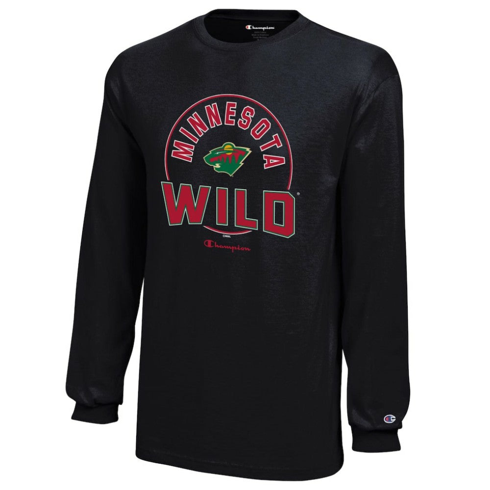 Minnesota Wild Champion Youth Long-Sleeve Jersey T-Shirt Black