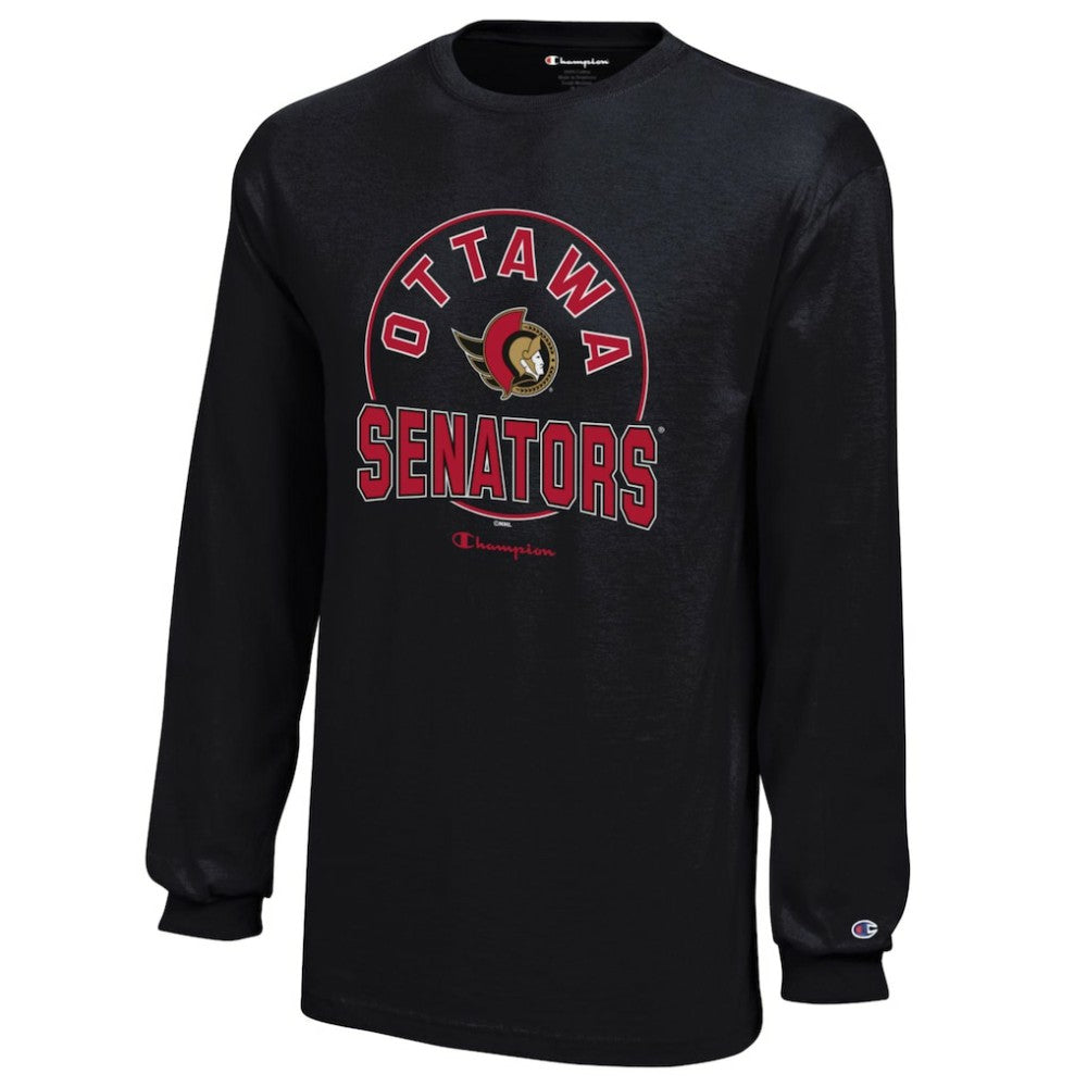 Ottawa Senators Champion Youth Long-Sleeve Jersey T-Shirt Black