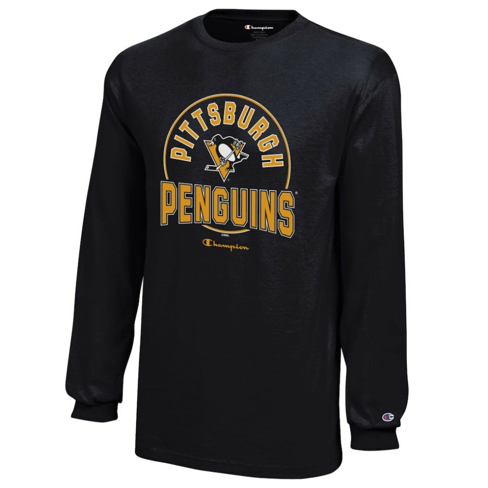Pittsburgh Penguins Champion Youth Long-Sleeve Jersey T-Shirt Black