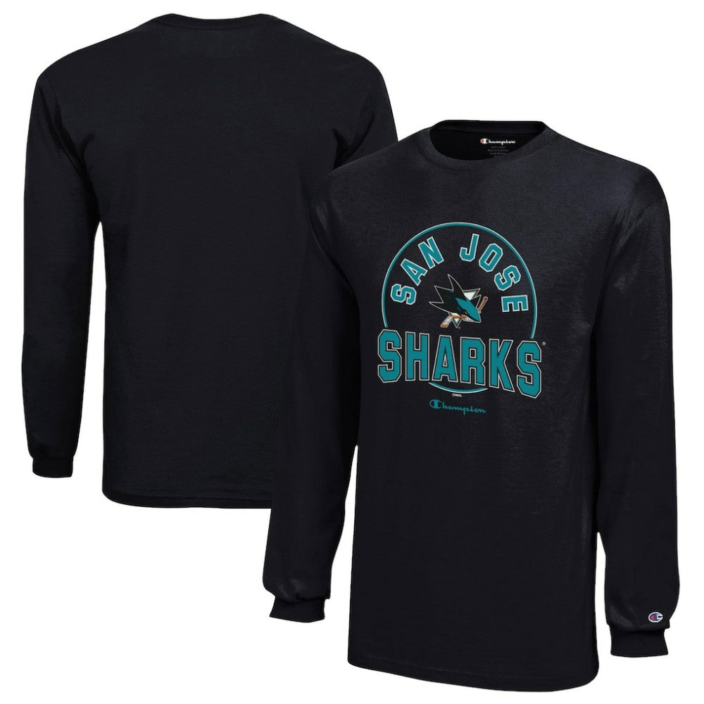 San Jose Sharks Champion Youth Long-Sleeve Jersey T-Shirt Black