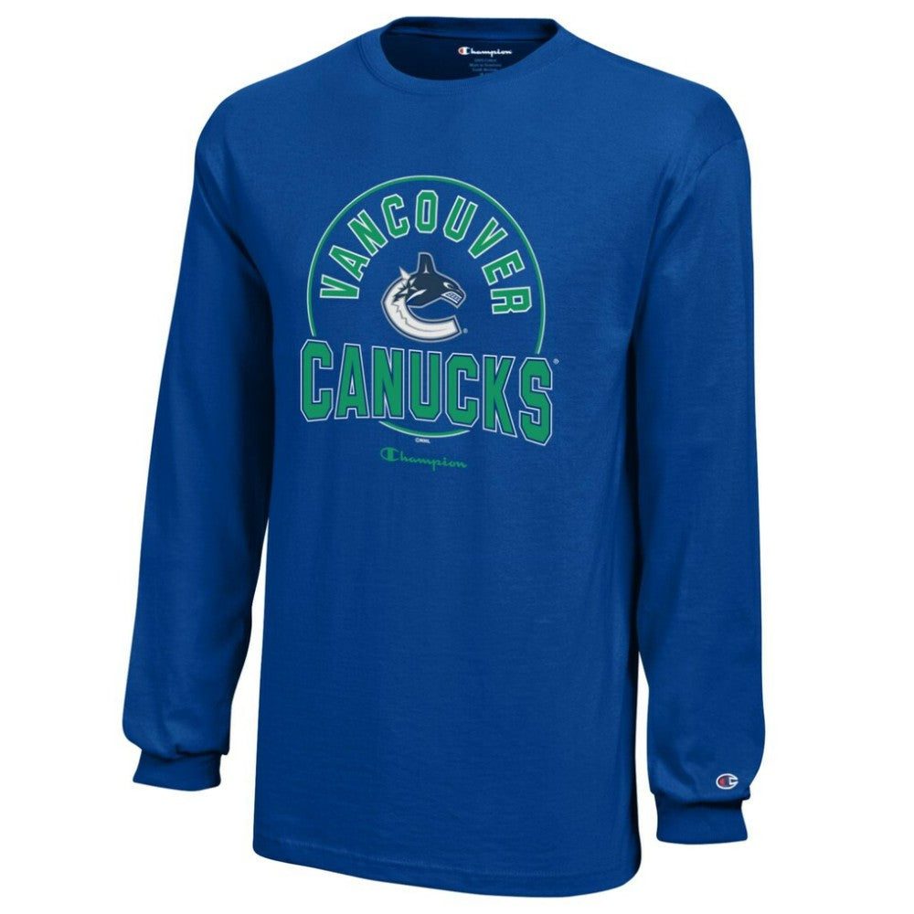 Vancouver Canucks Champion Youth Long-Sleeve Jersey T-Shirt Royal