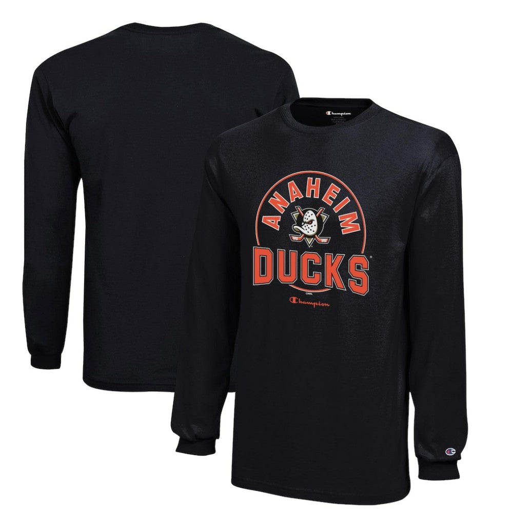 Anaheim Ducks Champion Youth Long-Sleeve Jersey T-Shirt Black