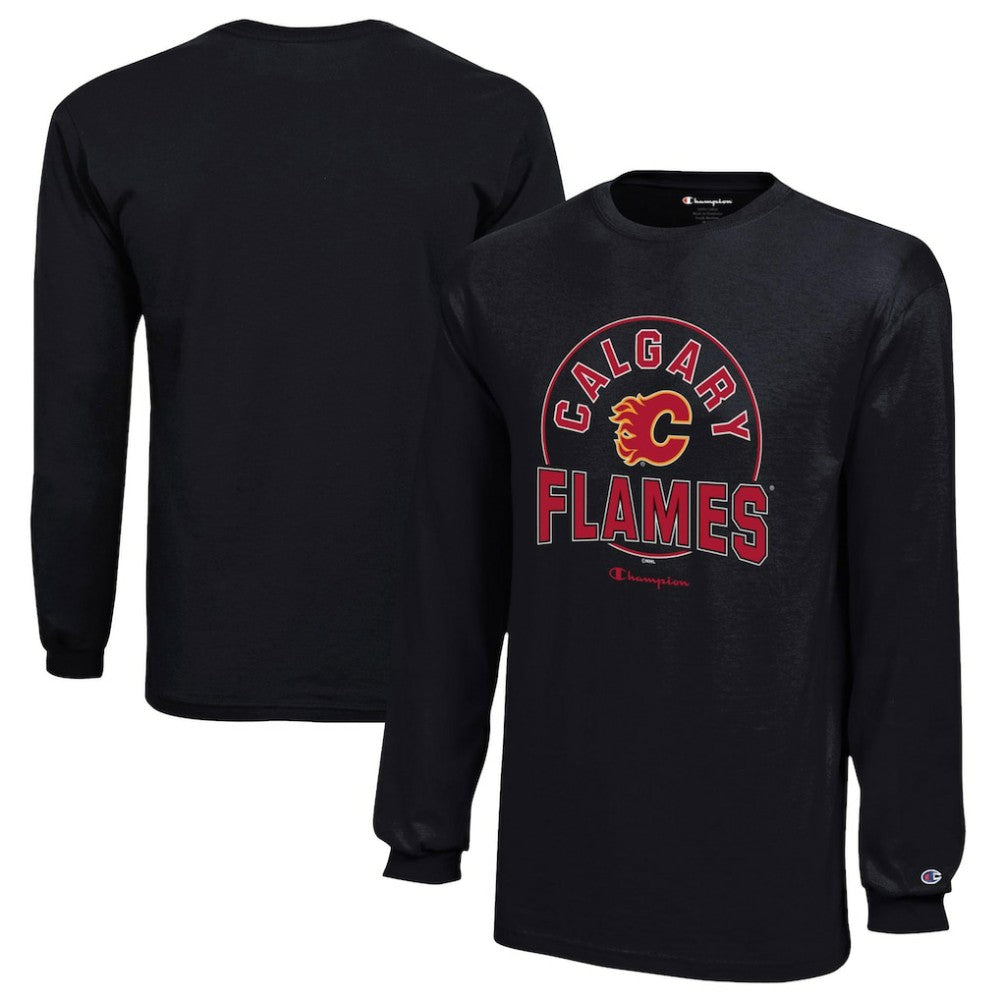Calgary Flames Champion Youth Long-Sleeve Jersey T-Shirt Black