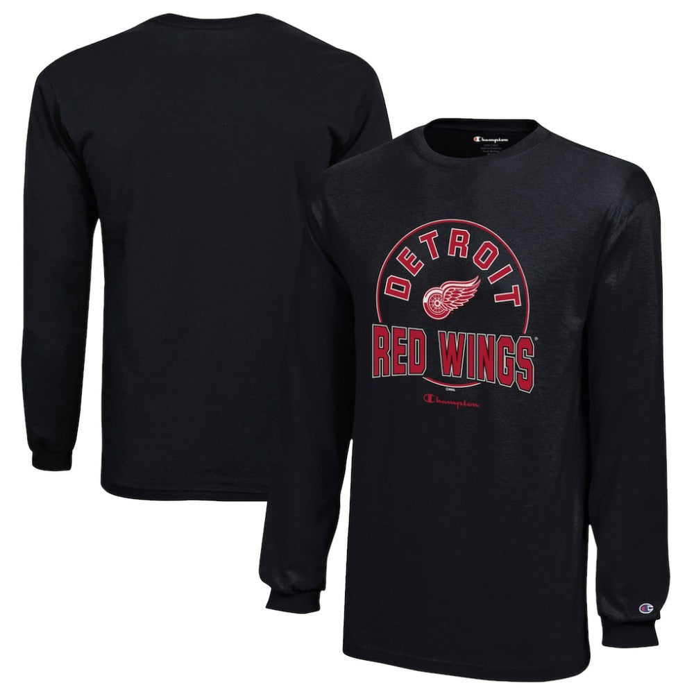 Detroit Red Wings Champion Youth Long-Sleeve Jersey T-Shirt Black