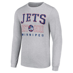 Winnipeg Jets Starter Retro Graphic Long Sleeve Crew T-Shirt Heather Gray