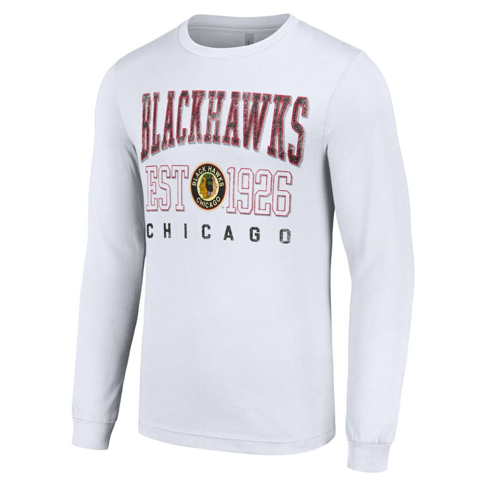 Chicago Blackhawks Starter Retro Graphic Long Sleeve Crew T-Shirt White