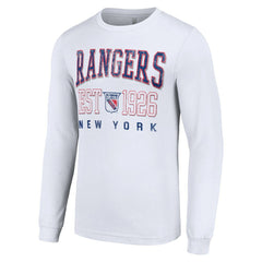 New York Rangers Starter Retro Graphic Long Sleeve Crew T-Shirt White