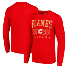 Calgary Flames Starter Retro Graphic Long Sleeve Crew T-Shirt Red