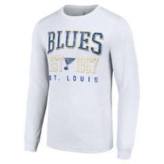 St. Louis Blues Starter Retro Graphic Long Sleeve Crew T-Shirt White