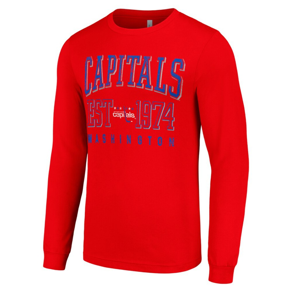 Washington Capitals Starter Retro Graphic Long Sleeve Crew T-Shirt Red