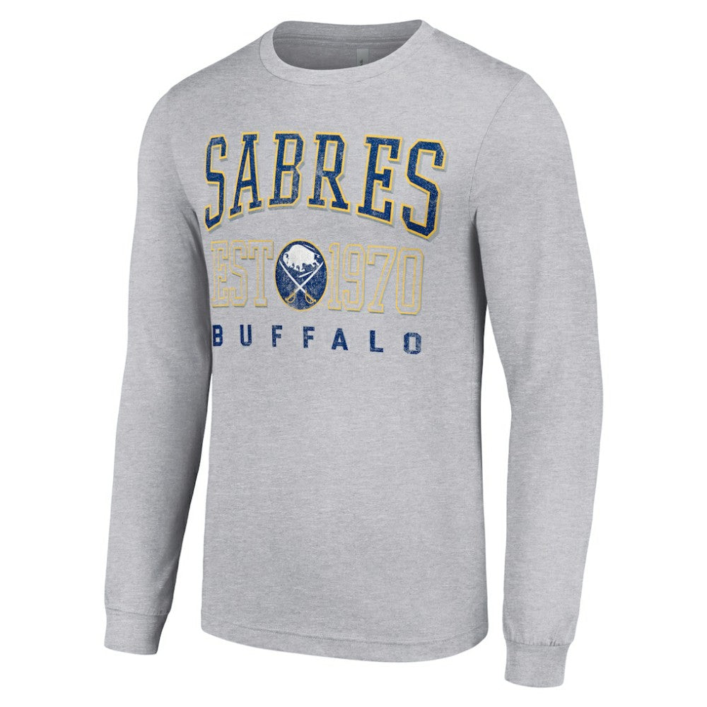Buffalo Sabres Starter Retro Graphic Long Sleeve Crew T-Shirt Heather Gray
