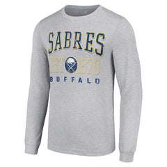 Buffalo Sabres Starter Retro Graphic Long Sleeve Crew T-Shirt Heather Gray