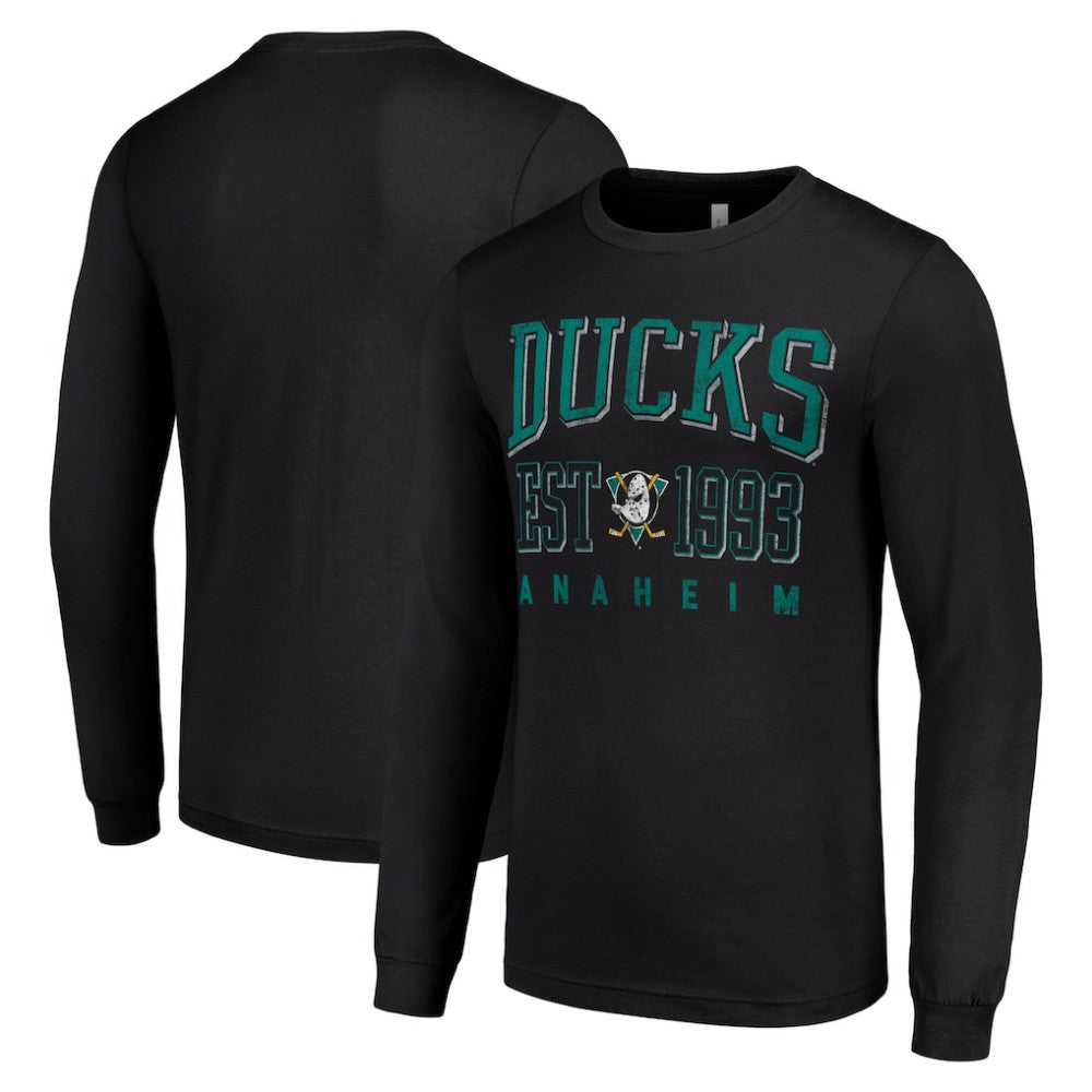Anaheim Ducks Starter Retro Graphic Long Sleeve Crew T-Shirt Black